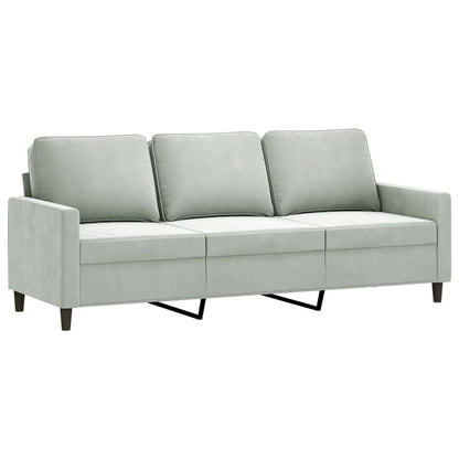 4 pcs conjunto de sofás veludo cinzento-claro