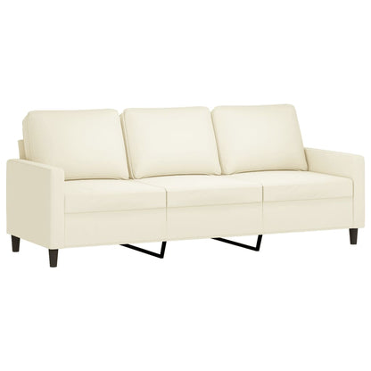 3 pcs sofa set with cushions velvet cream color