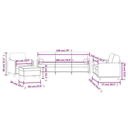 4 pcs conjunto de sofás com almofadas veludo rosa