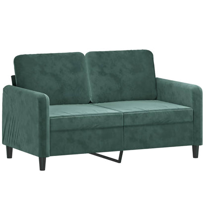 2 pcs conjunto de sofás veludo verde-escuro