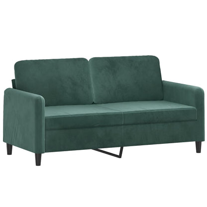 2 pcs conjunto de sofás veludo verde-escuro