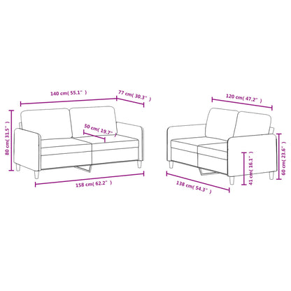 2 pcs conjunto de sofás veludo cor creme
