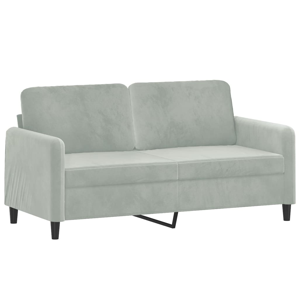 3 pcs conjunto de sofás veludo cinzento-claro