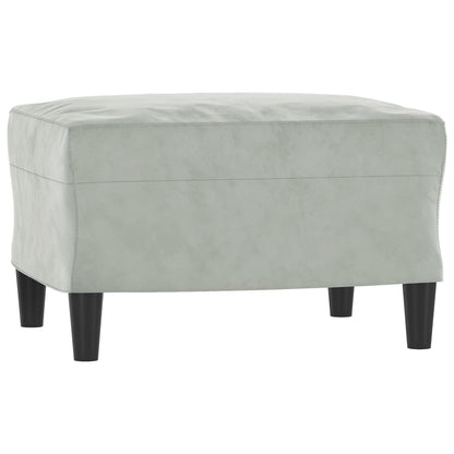 3 pcs conjunto de sofás veludo cinzento-claro