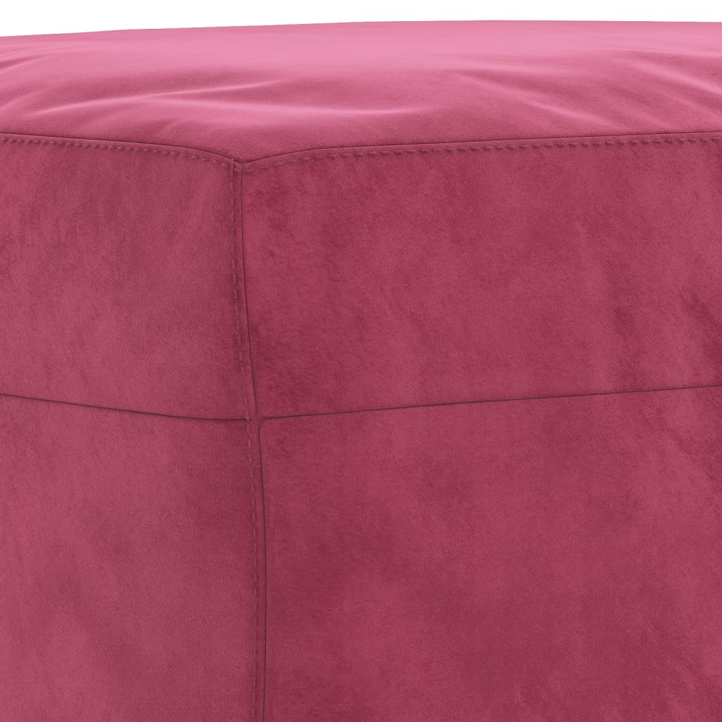 3 pcs conjunto de sofás veludo vermelho-tinto