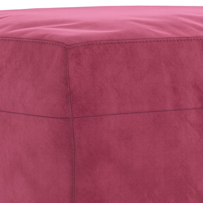 3 pcs conjunto de sofás veludo vermelho-tinto