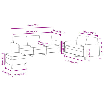 3 pcs conjunto de sofás veludo rosa