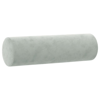 2 pcs conjunto de sofás com almofadas veludo cinzento-claro