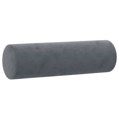 2 pcs conjunto de sofás com almofadas veludo cinzento-escuro