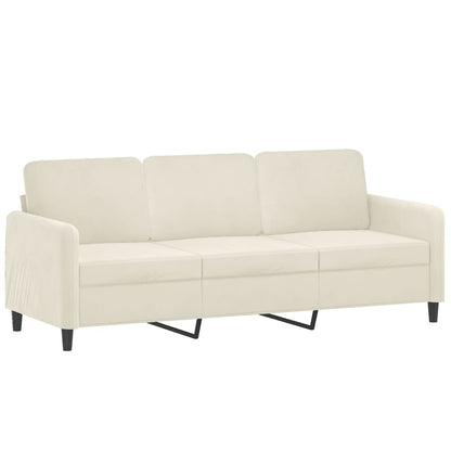 2 pcs conjunto de sofás com almofadas veludo cor creme