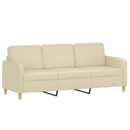 3 pcs sofa set with cushions cream color fabric