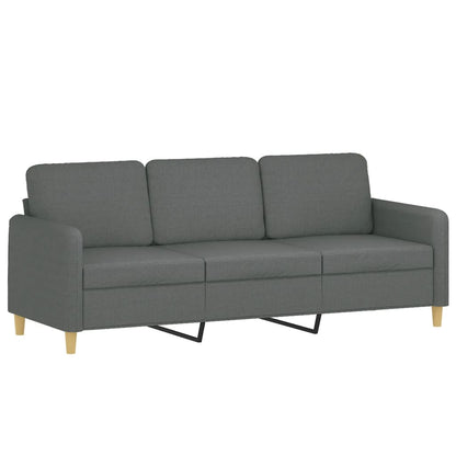 4 pcs conjunto de sofás com almofadões tecido cinzento-escuro