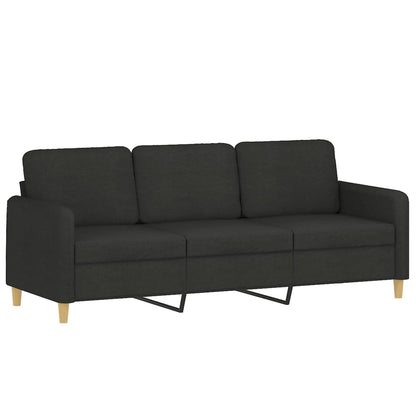 4 pcs conjunto de sofás com almofadões tecido preto