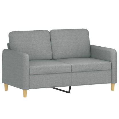 4 pcs conjunto de sofás com almofadas tecido cinzento-claro