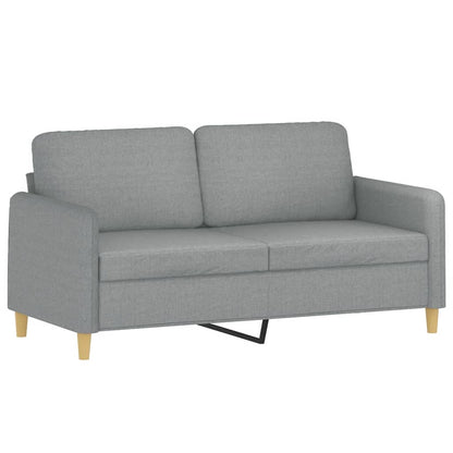 2 pcs conjunto de sofás com almofadões tecido cinzento-claro