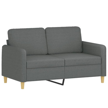 2 pcs sofa set with cushions dark grey fabric