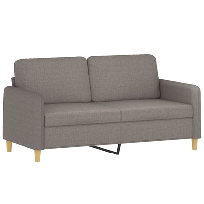 2 pcs conjunto de sofás com almofadões tecido cinza-acastanhado