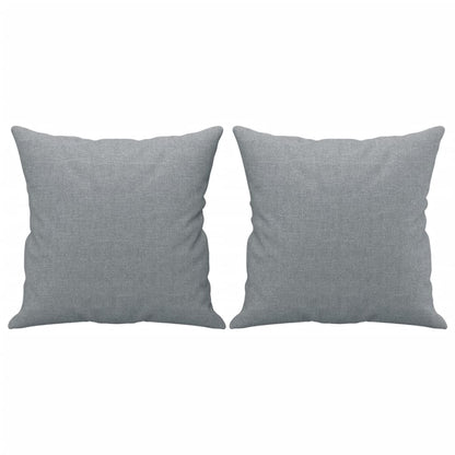 2 pcs conjunto de sofás com almofadas tecido cinzento-claro