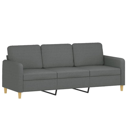 2 pcs sofa set with cushions dark grey fabric