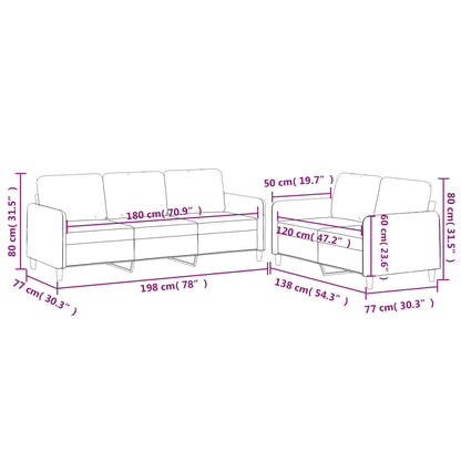 2 pcs conjunto de sofás com almofadões tecido cor creme