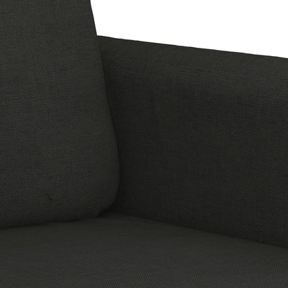 2 pcs sofa set with cushions black fabric