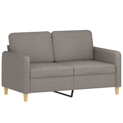 2 pcs conjunto de sofás com almofadões tecido cinza-acastanhado
