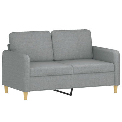 3 pcs conjunto de sofás com almofadões tecido cinzento-claro