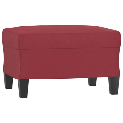 3 pcs conjunto sofás c/ almofadões couro artif. vermelho tinto