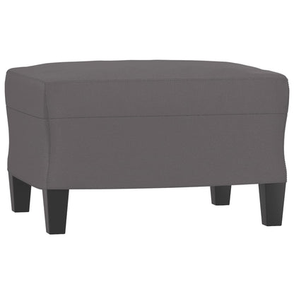 3 pcs conjunto de sofás com almofadas couro artificial cinzento