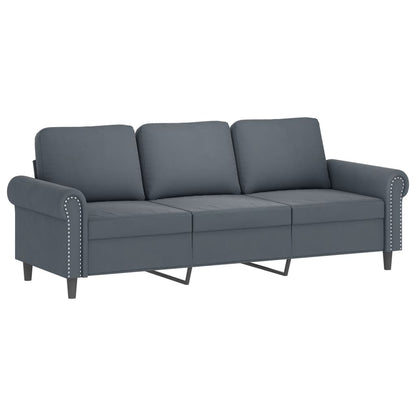 4 pcs conjunto de sofás com almofadões veludo cinzento-escuro