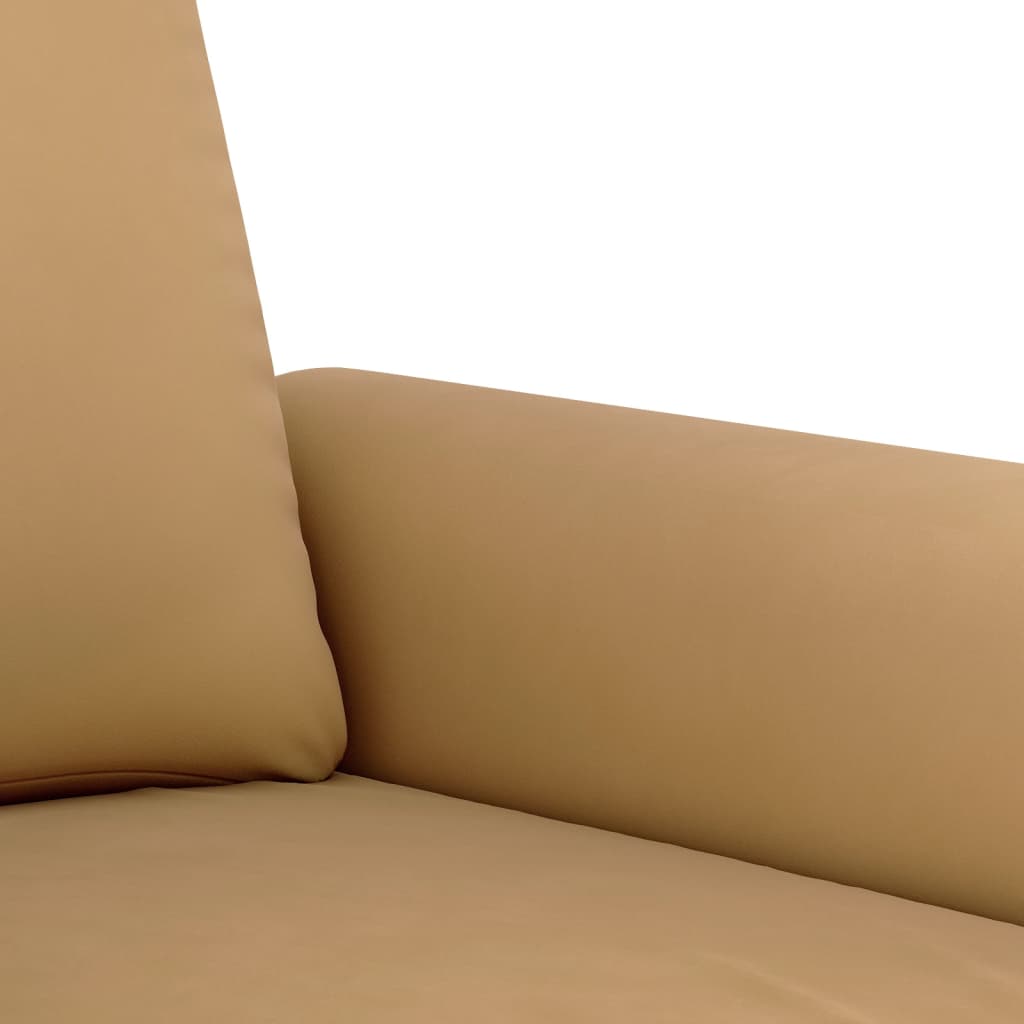 3 pcs sofa set with cushions brown velvet