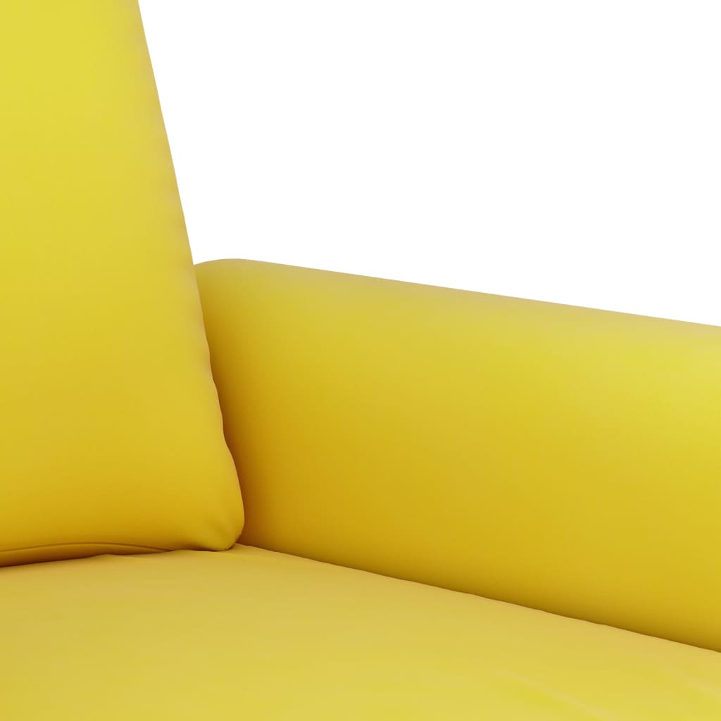 2 pcs sofa set with yellow velvet cushions