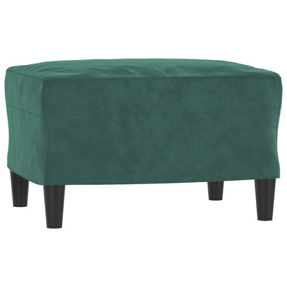 3 pcs conjunto de sofás com almofadões veludo verde-escuro