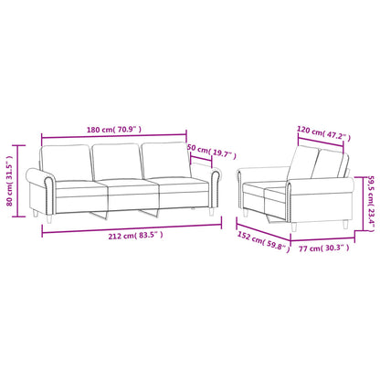 2 pcs conjunto de sofás com almofadões veludo preto