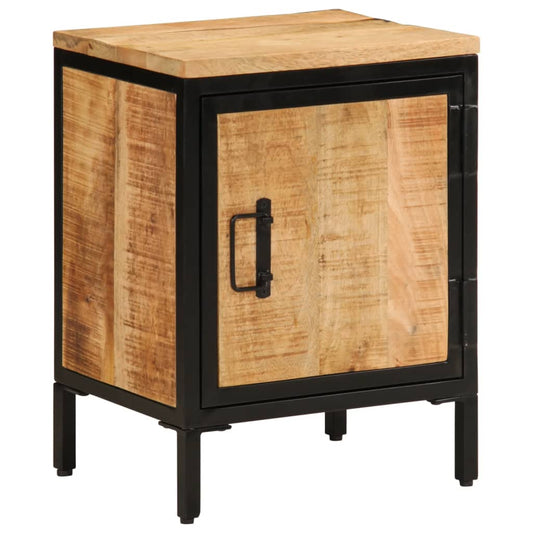 Bedside table 40x30x52.5 cm solid rough mango wood