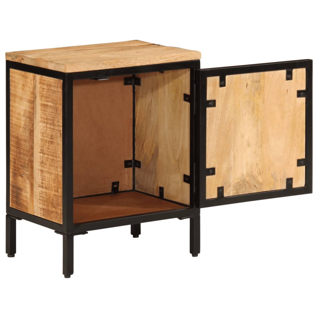 Bedside table 40x30x52.5 cm solid rough mango wood