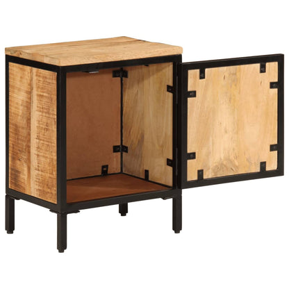 Bedside table 40x30x52.5 cm solid rough mango wood