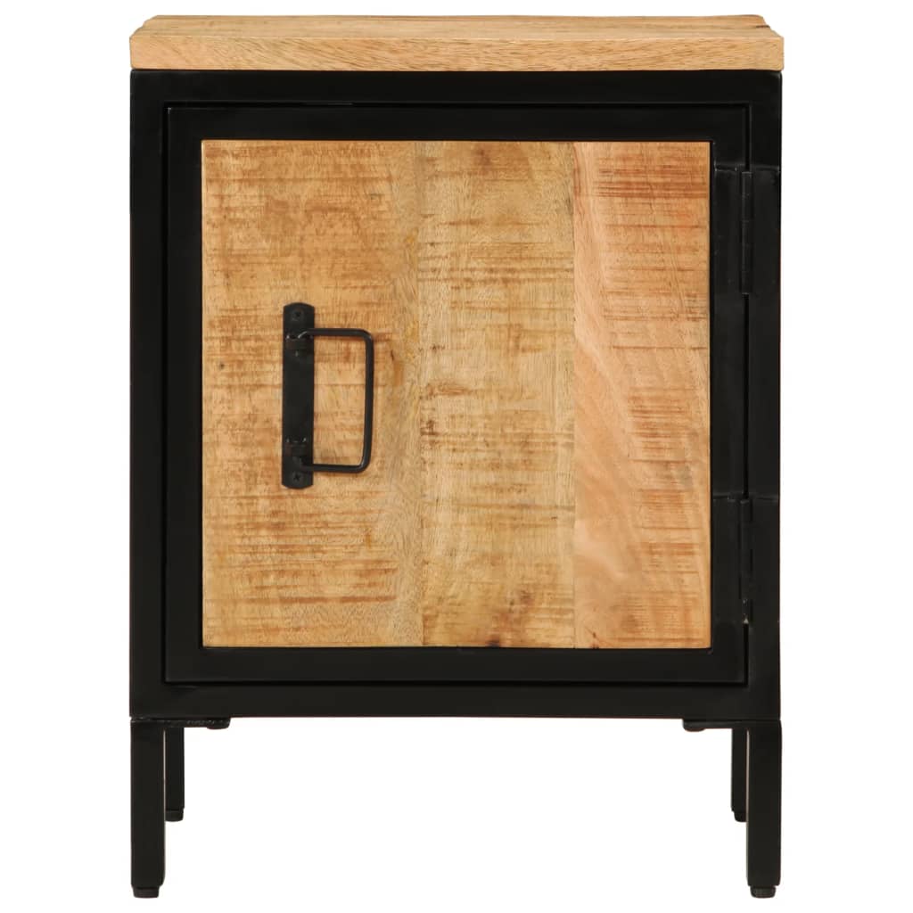Bedside table 40x30x52.5 cm solid rough mango wood
