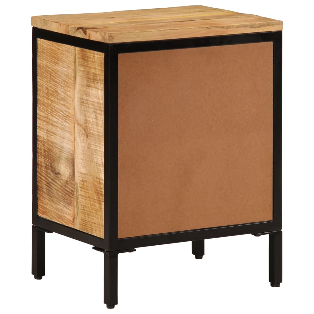 Bedside table 40x30x52.5 cm solid rough mango wood