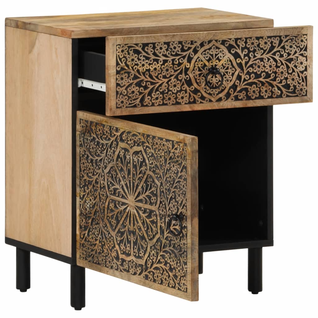 Bedside table 50x33x60 cm solid mango wood