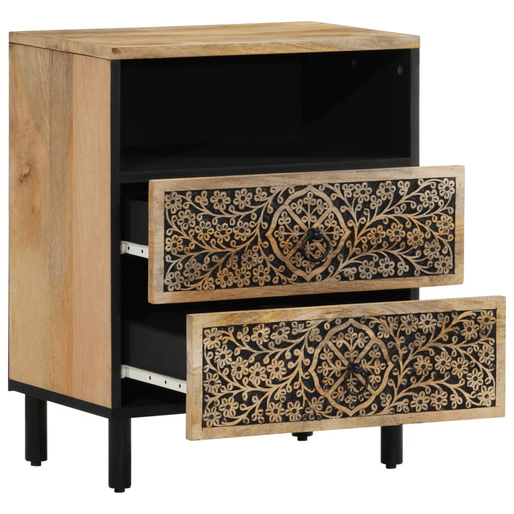 Bedside table 50x33x60 cm solid mango wood