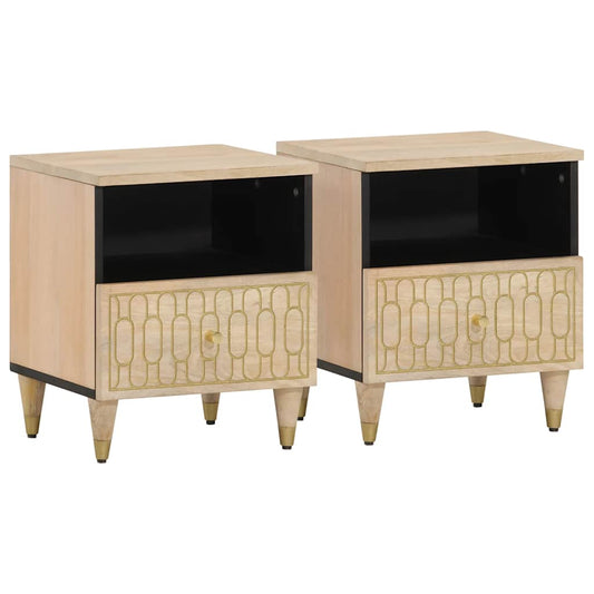 Bedside tables 2 pcs 40x33x46 cm solid mango wood