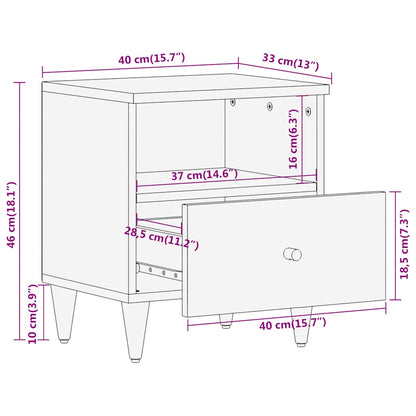 Bedside tables 2 pcs 40x33x46 cm solid mango wood