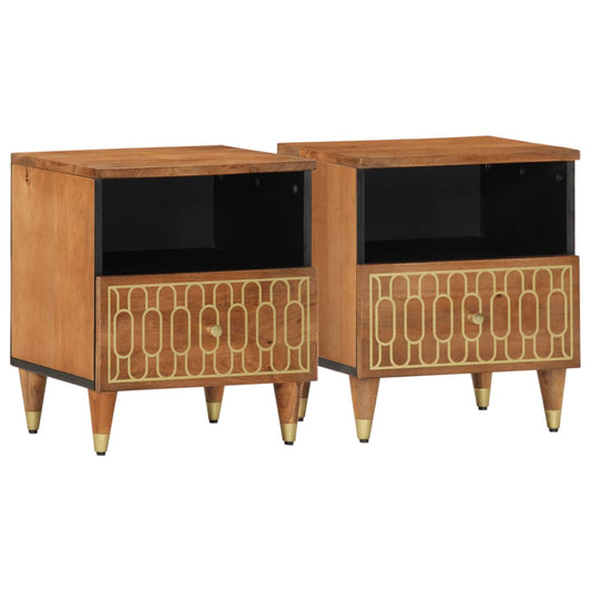 Bedside tables 2 pcs 40x33x46 cm solid mango wood