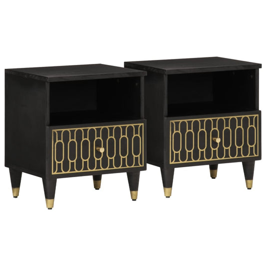 Bedside tables 2 pcs 40x33x46 cm solid mango wood