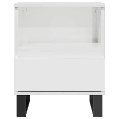 Mesa de cabeceira 40x35x50cm derivados madeira branco brilhante