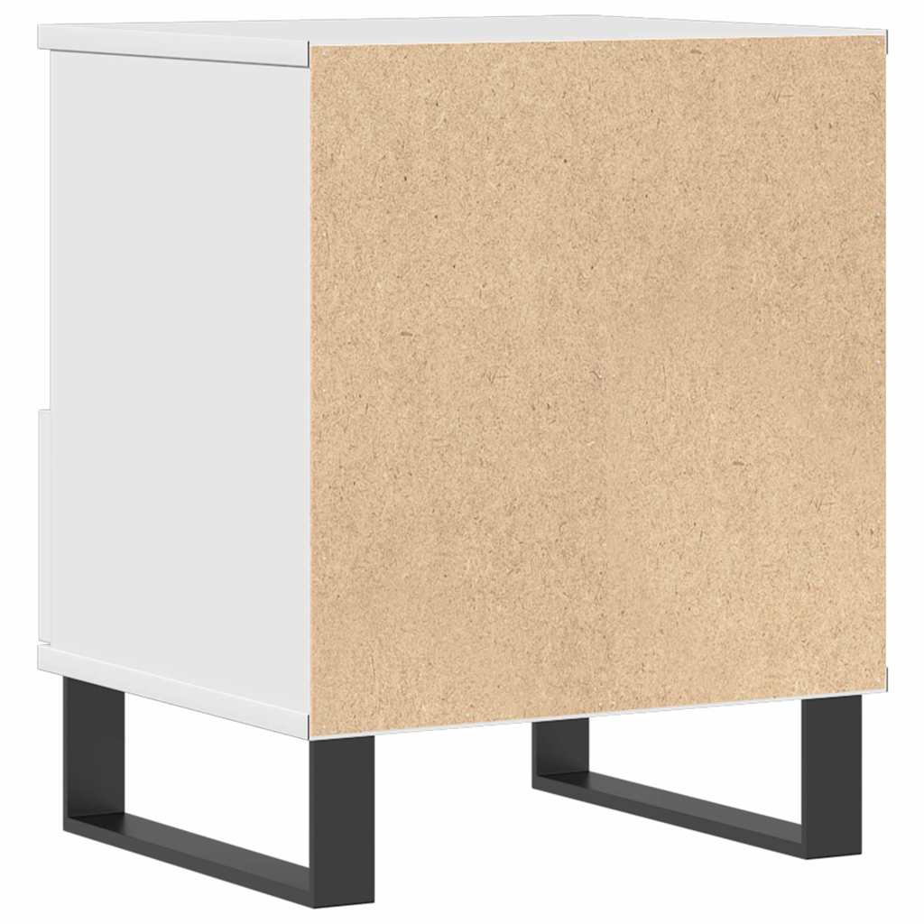 Mesa de cabeceira 40x35x50cm derivados madeira branco brilhante