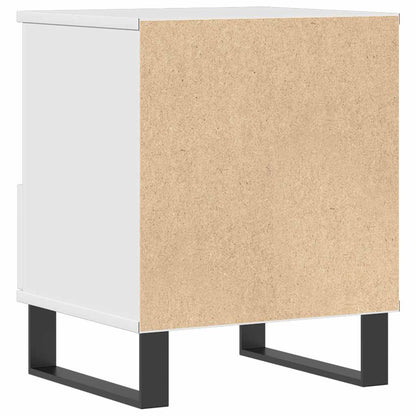 Mesa de cabeceira 40x35x50cm derivados madeira branco brilhante