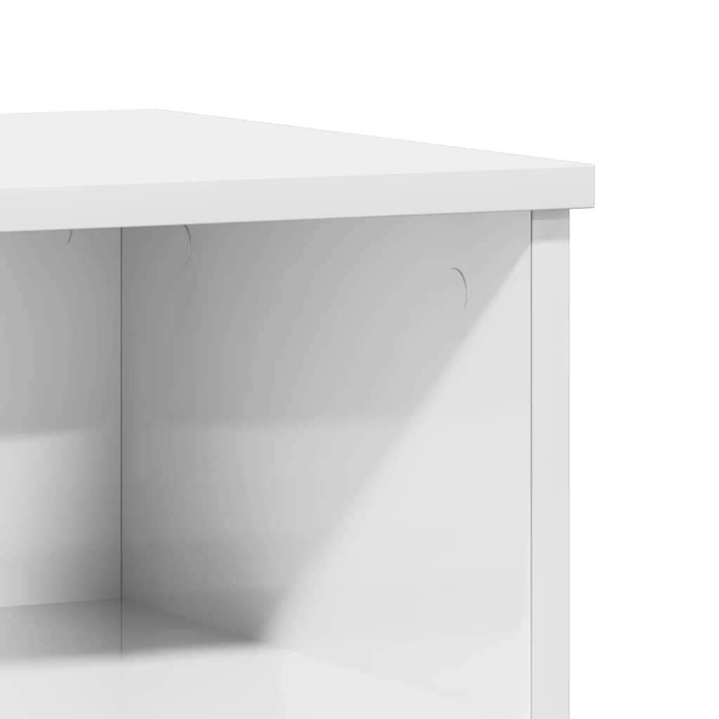 Mesa de cabeceira 40x35x50cm derivados madeira branco brilhante