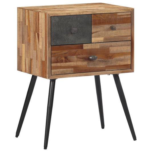 Bedside table 47x31.5x60 cm solid teak wood
